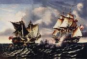 Thomas Chambers Capture of H.B.M.Frigate Macedonian by U.S.Frigate United States oil on canvas